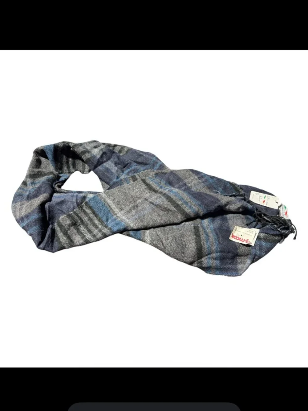 L'Accessorio Italiano‎ Men's Plaid Scarf Made In Italy Fringe NWT